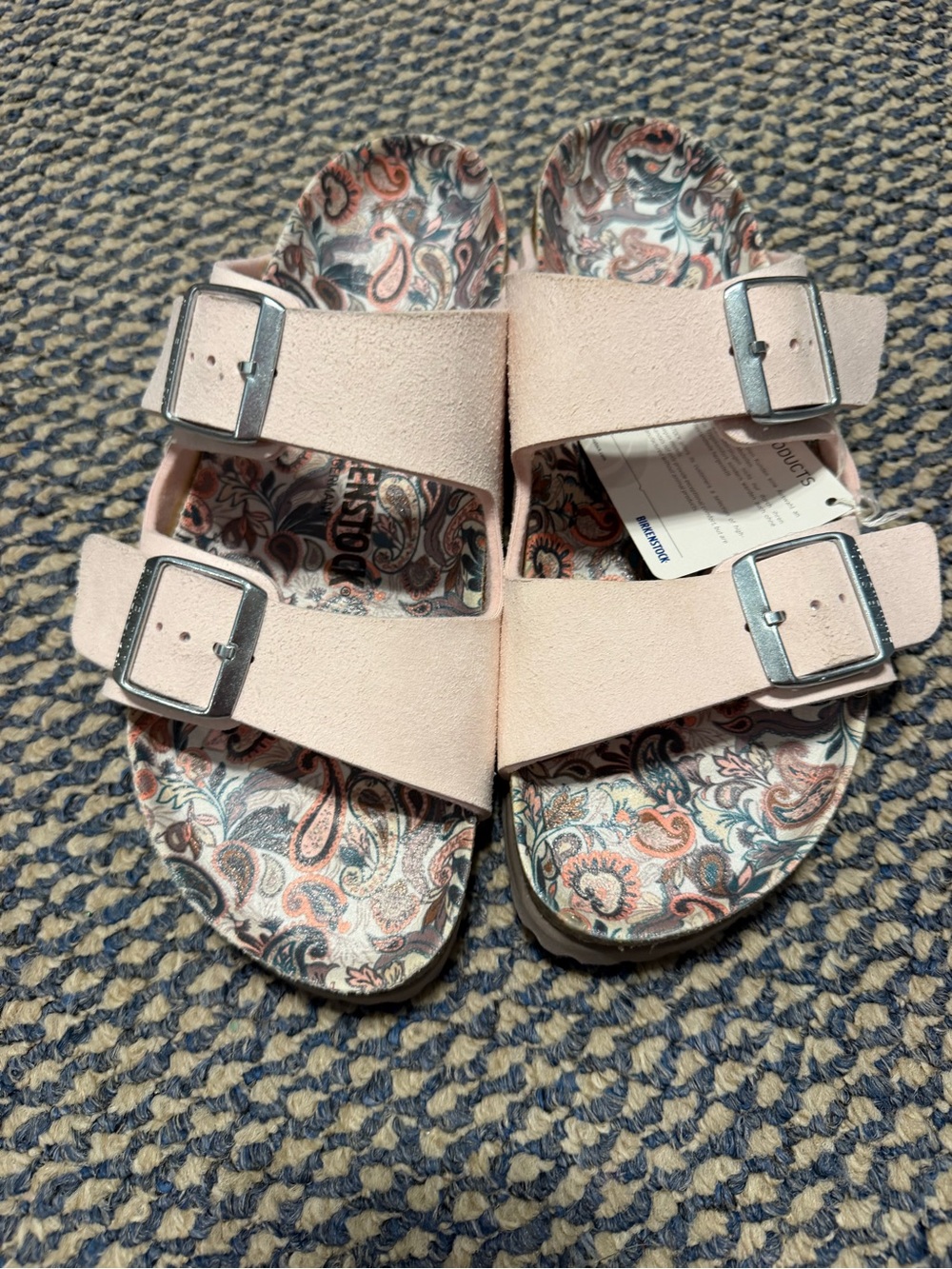 Women’s Birkenstock Double-Buckle Pink Suede Slide Sandals
